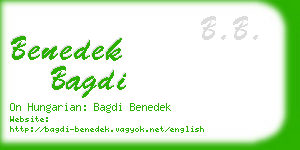 benedek bagdi business card